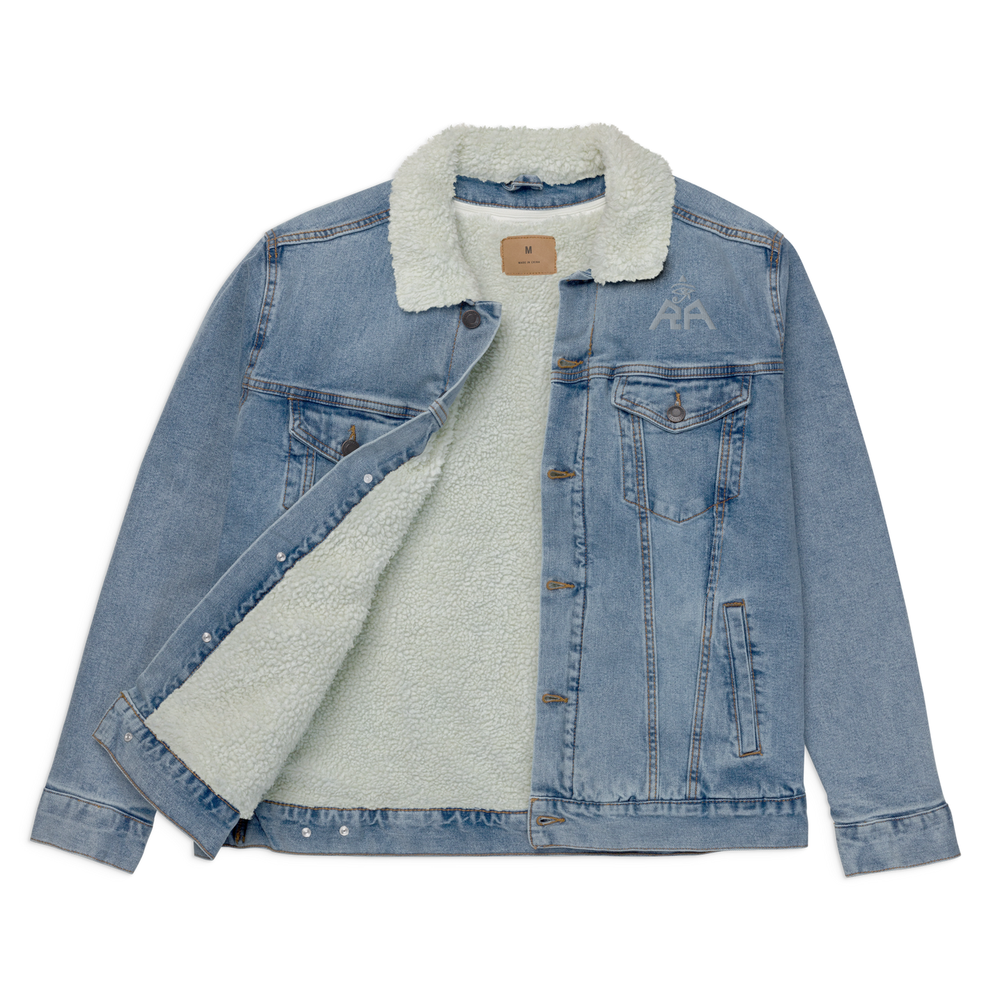 RA Brand denim sherpa jacket