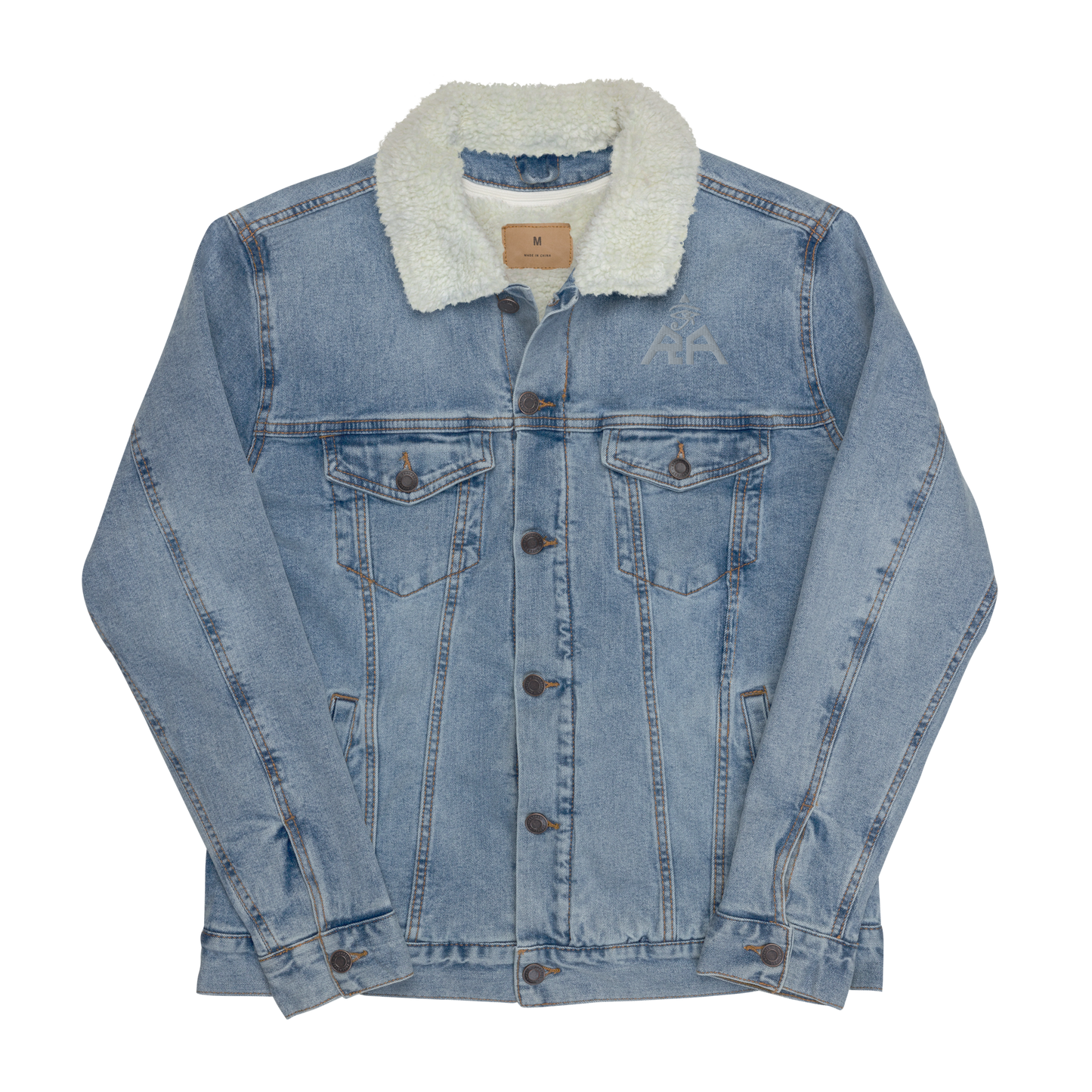 RA Brand denim sherpa jacket